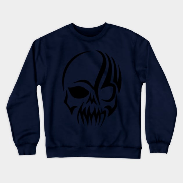 Tribal Skull Tattoo Crewneck Sweatshirt by ppandadesign